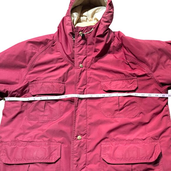 LL Bean Vintage Parka Gor Tex Coat Men’s XL Red hooded lined VTG Chore Barn - Picture 13 of 15